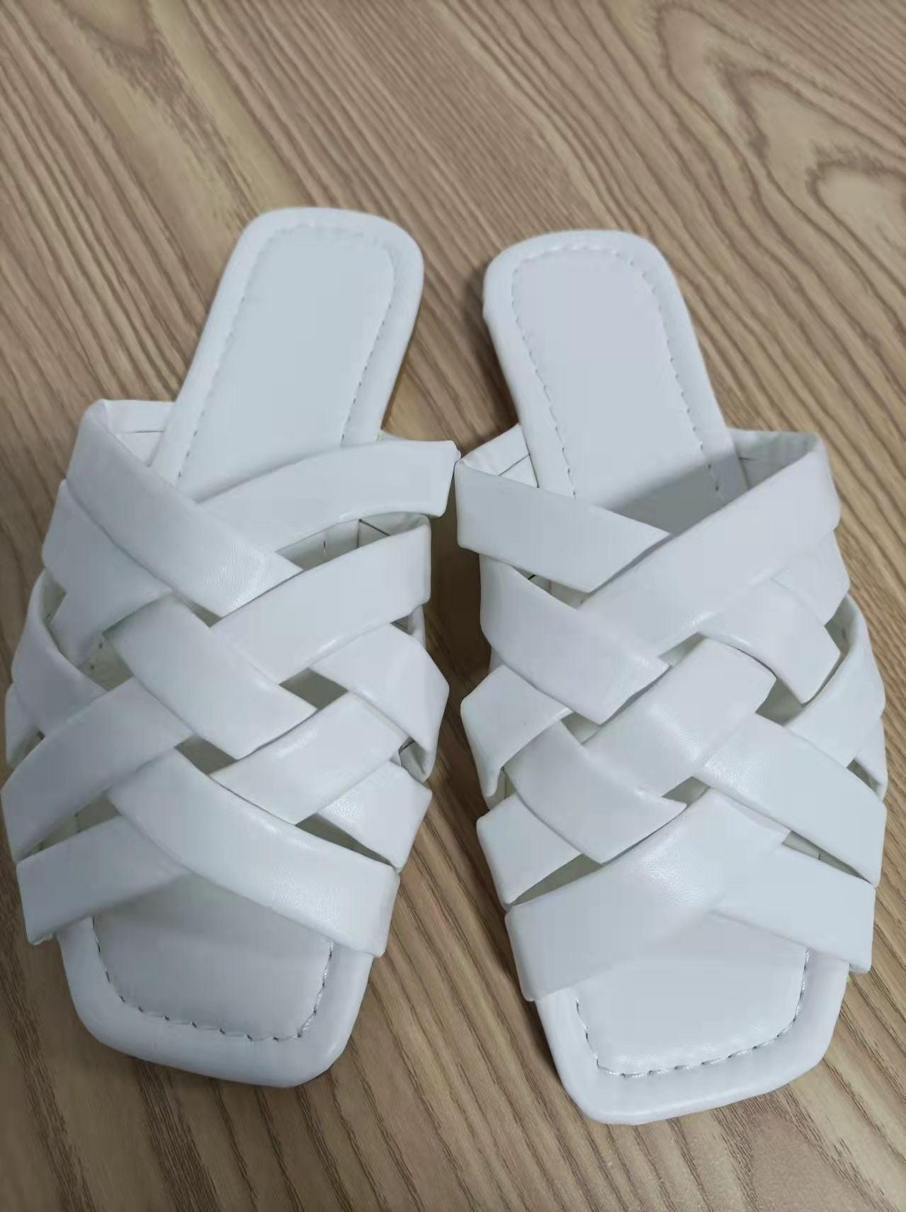 Casual Outdoor Women Slippers Leather Flat Beach Slides Summer - VirtuousWares:Global