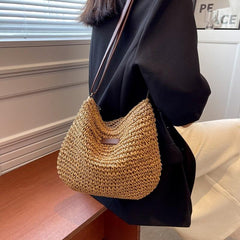 Casual Summer Shoulder Straw Bag - VirtuousWares:Global