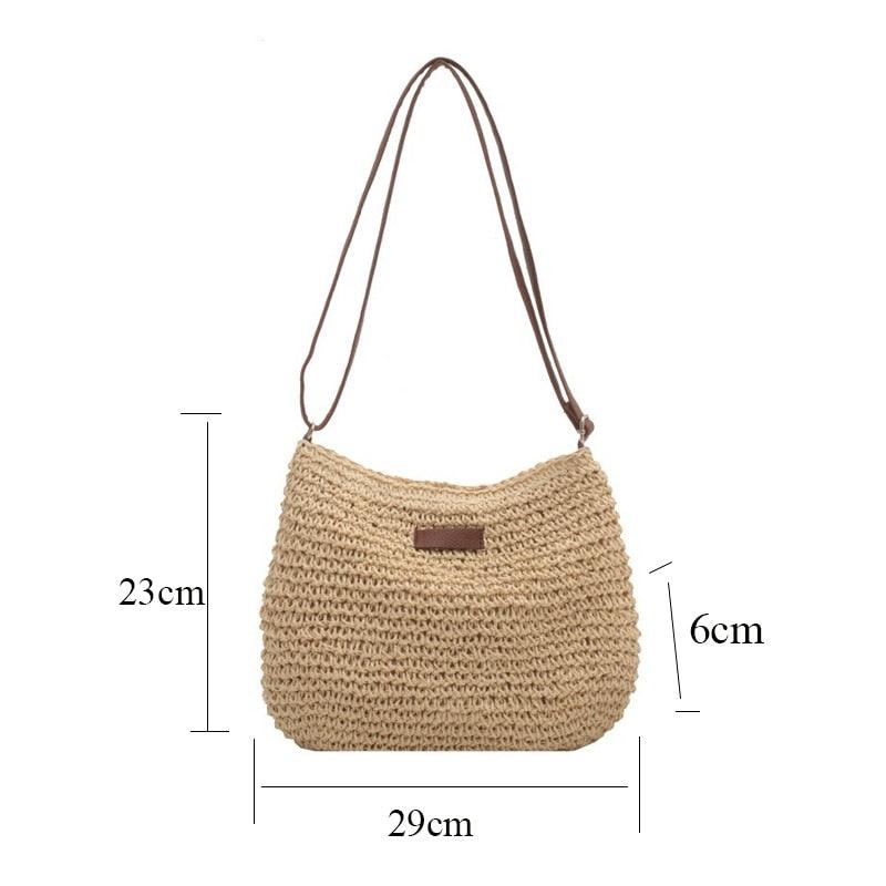 Casual Summer Shoulder Straw Bag - VirtuousWares:Global