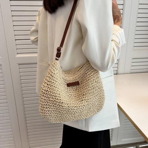 Casual Summer Shoulder Straw Bag - VirtuousWares:Global