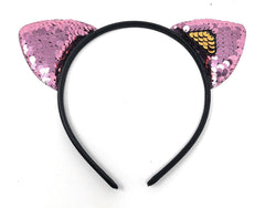 Cat Ear Flip Sequins Headband, Girls Headband, Back to School Hair - VirtuousWares:Global
