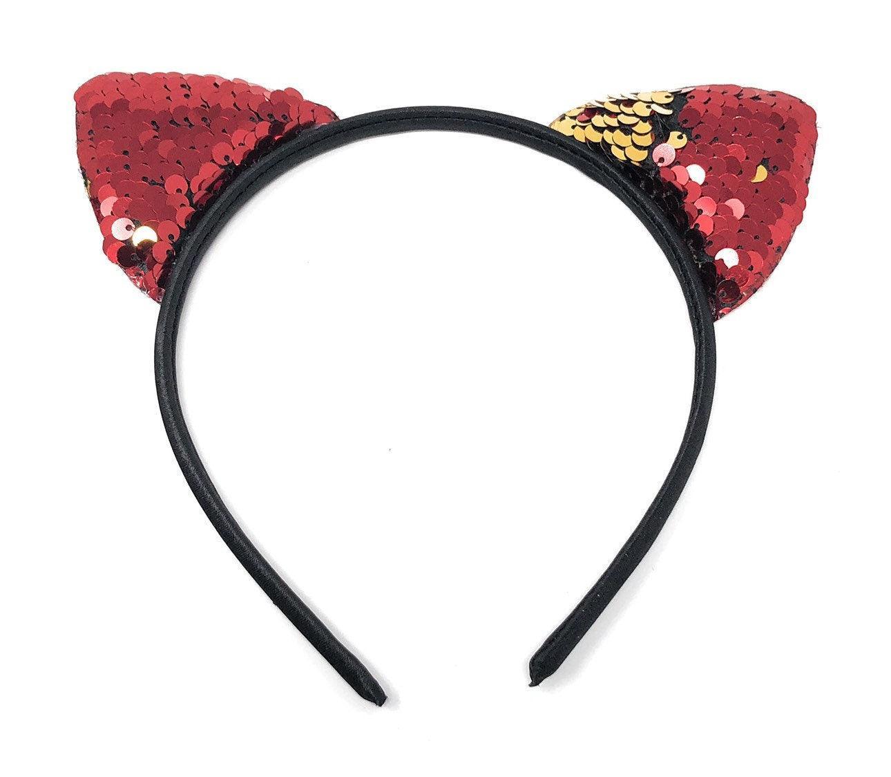 Cat Ear Flip Sequins Headband, Girls Headband, Back to School Hair - VirtuousWares:Global