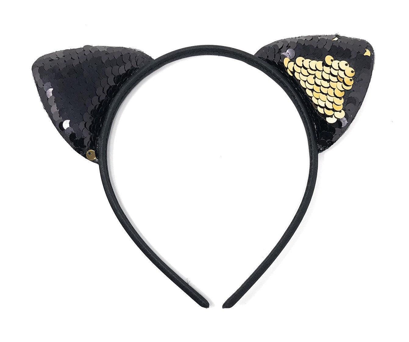 Cat Ear Flip Sequins Headband, Girls Headband, Back to School Hair - VirtuousWares:Global