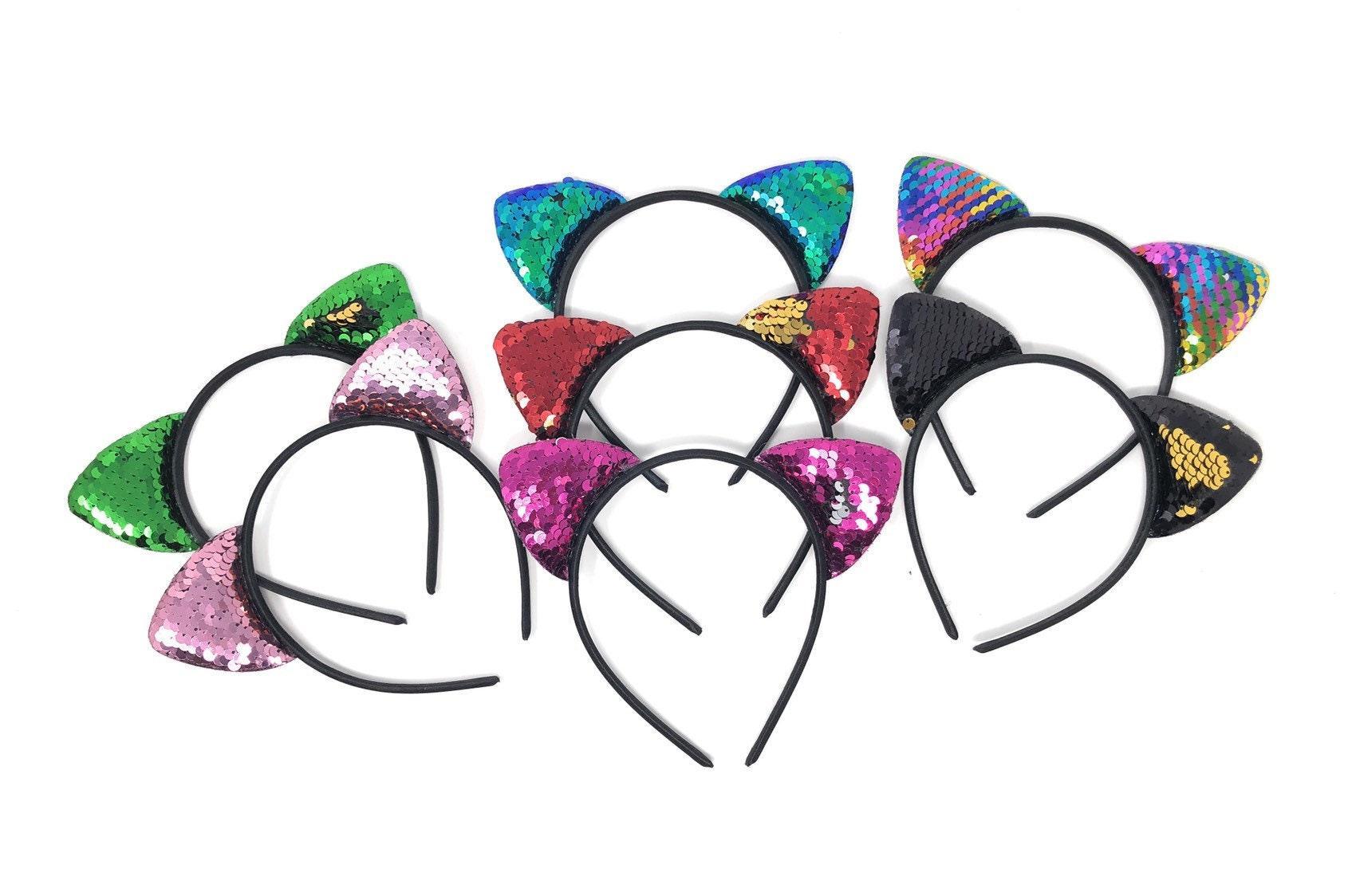 Cat Ear Flip Sequins Headband, Girls Headband, Back to School Hair - VirtuousWares:Global