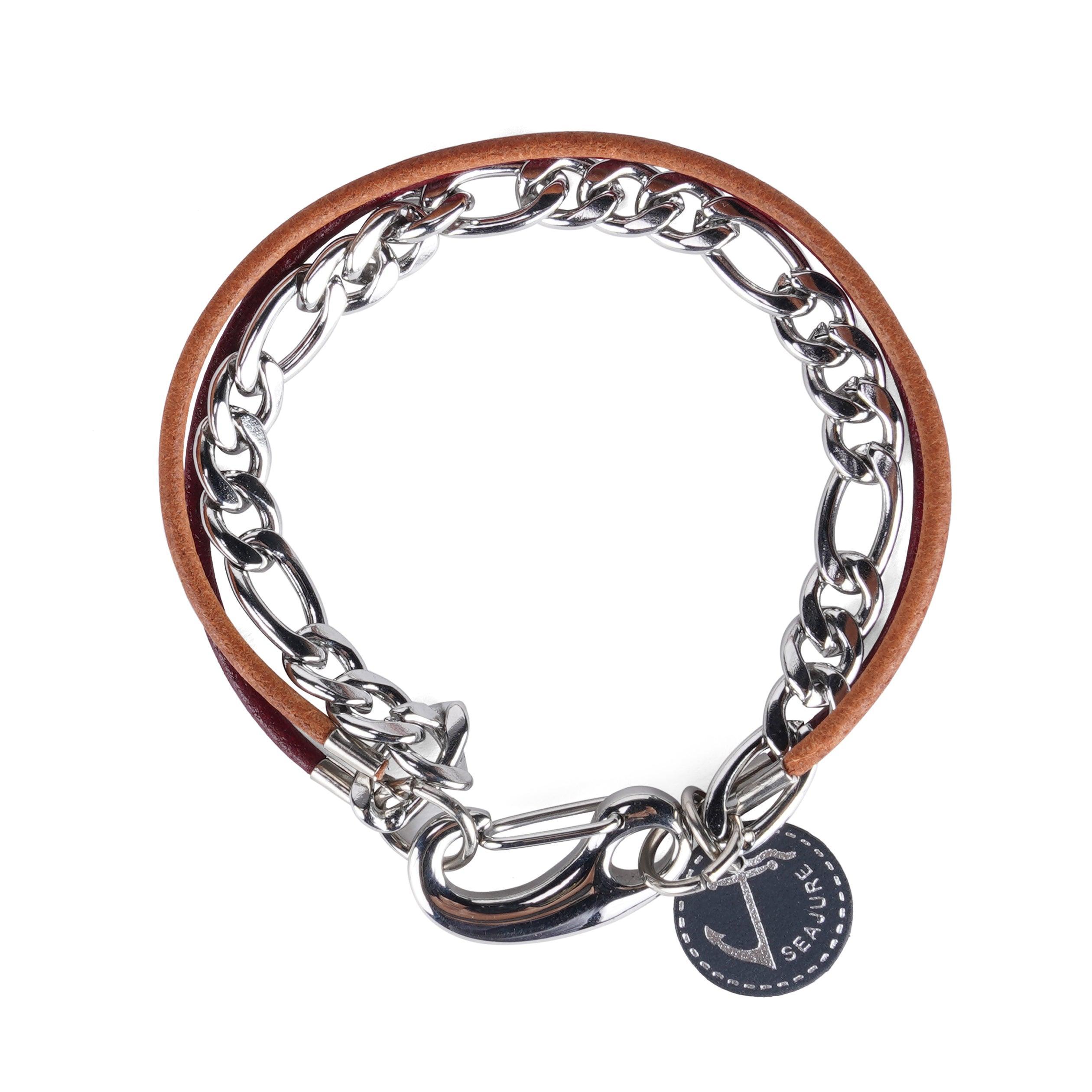 Chain and Leather Guam Bracelet - VirtuousWares:Global