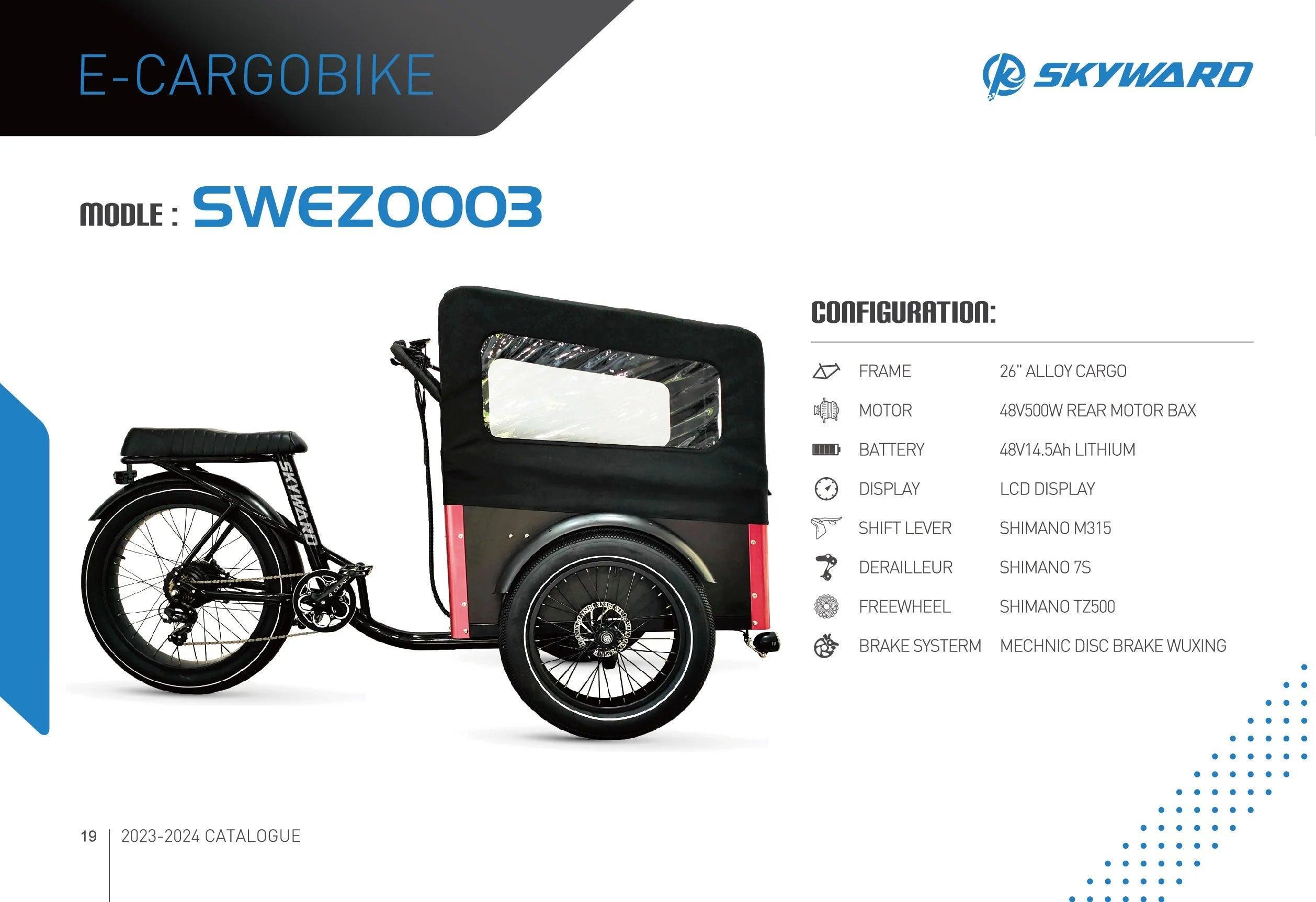 Cheap Family Electric Cargo Bike 3 Wheel 26 Inch Aluminum Alloy 500w 48v 7 Speed Disc Brake Tricycle - VirtuousWares:Global