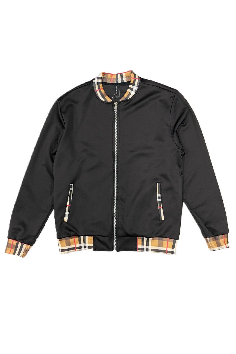 Checkered Detail Track Jacket Set - VirtuousWares:Global