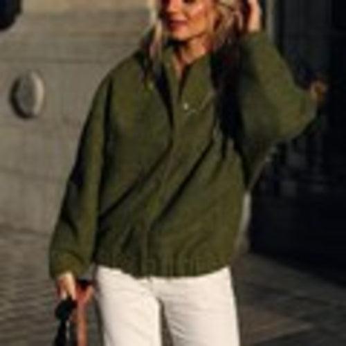 Chic Solid Grey Streetwear Oversized Women Outwear - VirtuousWares:Global