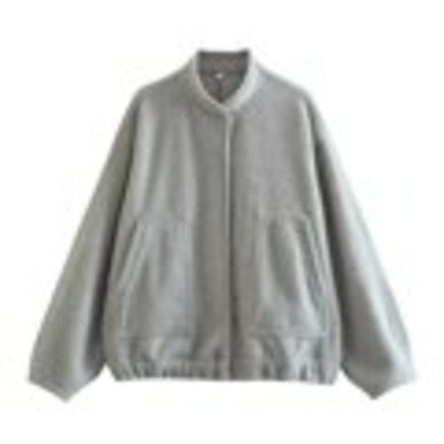 Chic Solid Grey Streetwear Oversized Women Outwear - VirtuousWares:Global