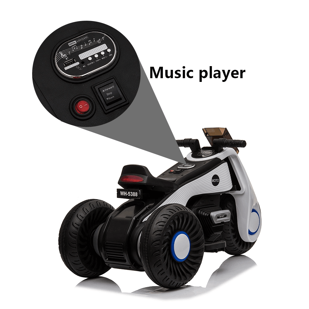 Children's Electric Motorcycle 3 Wheels Double Drive With Music - VirtuousWares:Global