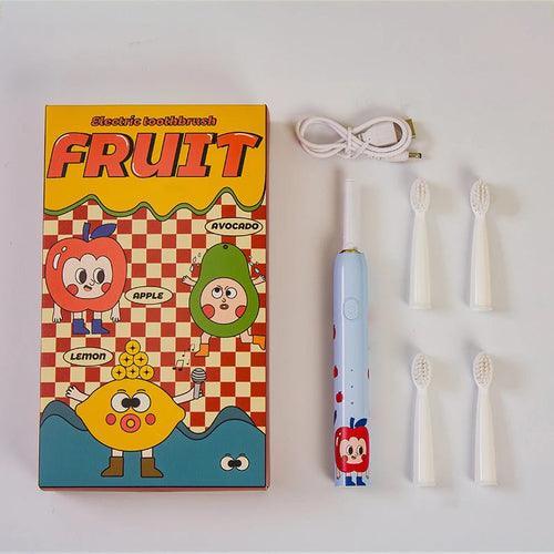 Children Sonic Electric Toothbrush With 4 Replace Brush Heads Kids - VirtuousWares:Global