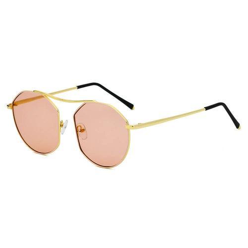 CHOCTAW - Round Tinted Geometric Brow-Bar Fashion Sunglasses - VirtuousWares:Global