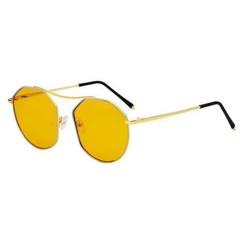 CHOCTAW - Round Tinted Geometric Brow-Bar Fashion Sunglasses - VirtuousWares:Global