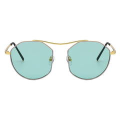 CHOCTAW - Round Tinted Geometric Brow-Bar Fashion Sunglasses - VirtuousWares:Global