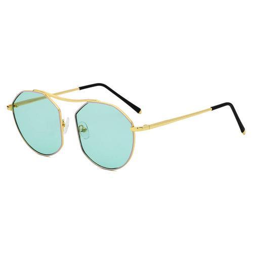 CHOCTAW - Round Tinted Geometric Brow-Bar Fashion Sunglasses - VirtuousWares:Global