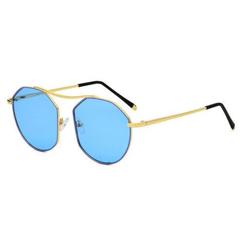 CHOCTAW - Round Tinted Geometric Brow-Bar Fashion Sunglasses - VirtuousWares:Global