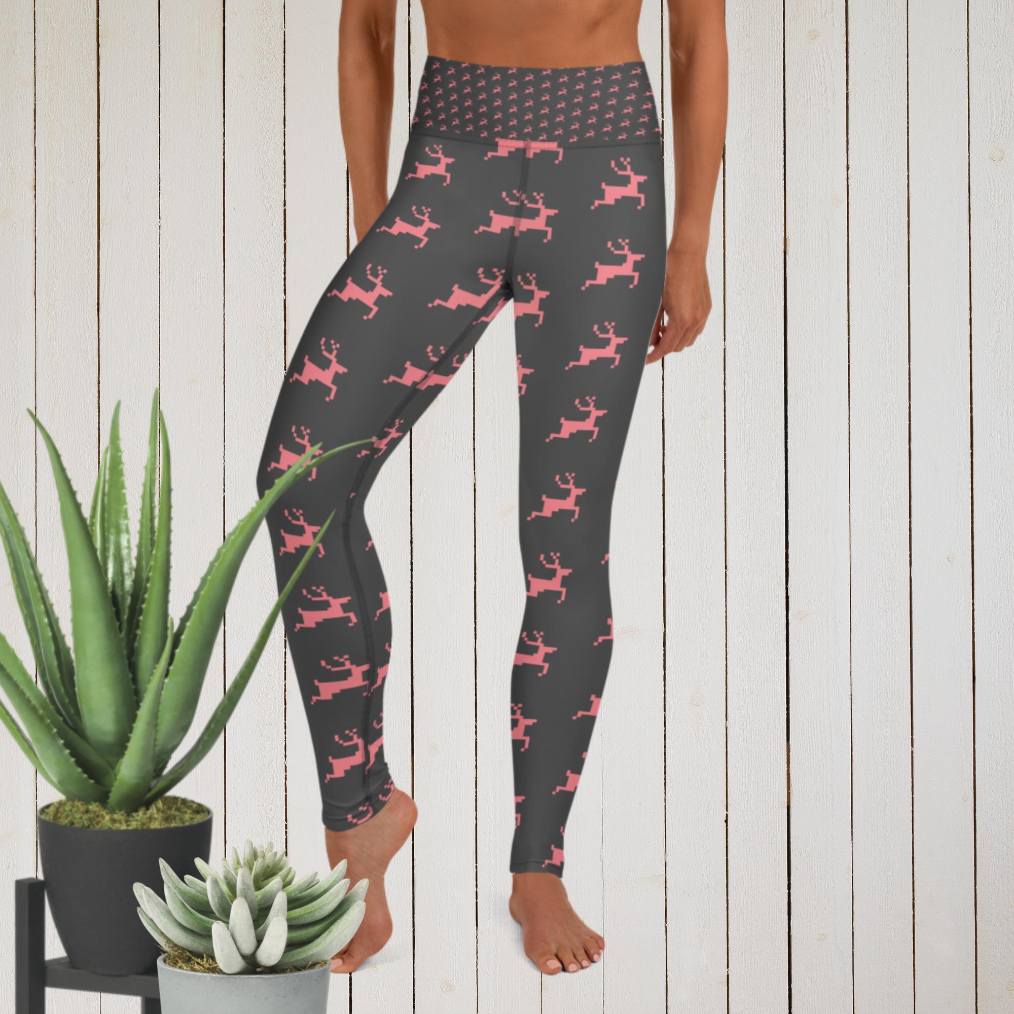 "Christmas Deer" - Yoga Leggings - VirtuousWares:Global