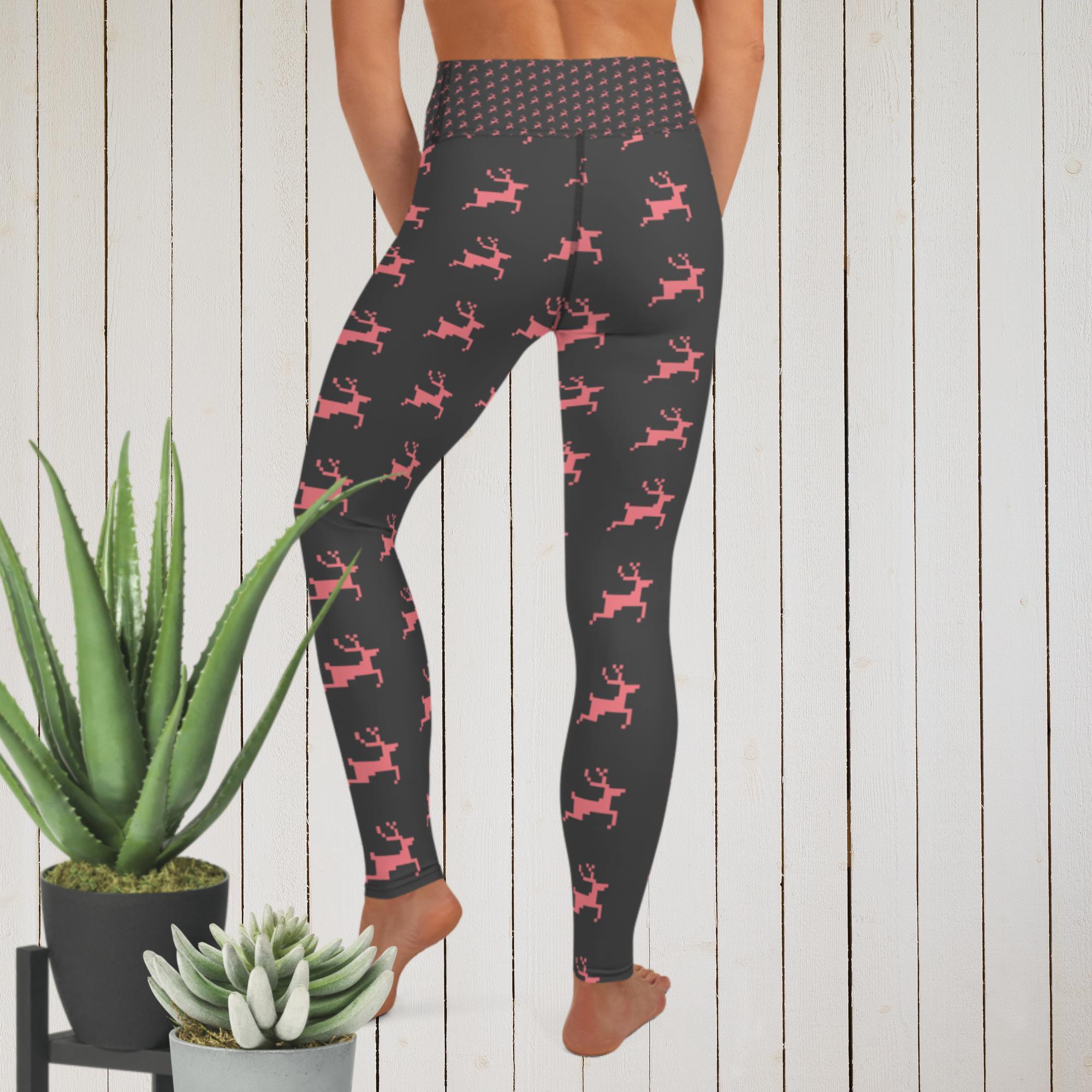 "Christmas Deer" - Yoga Leggings - VirtuousWares:Global