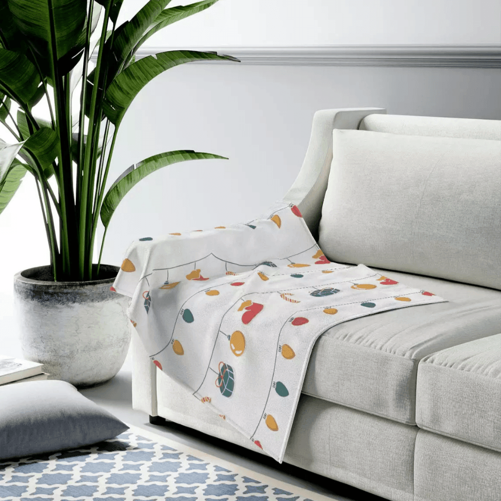 Christmas Lights Plush Blanket Throw - VirtuousWares:Global