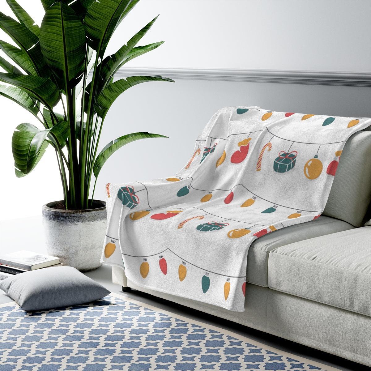 Christmas Lights Plush Blanket Throw - VirtuousWares:Global