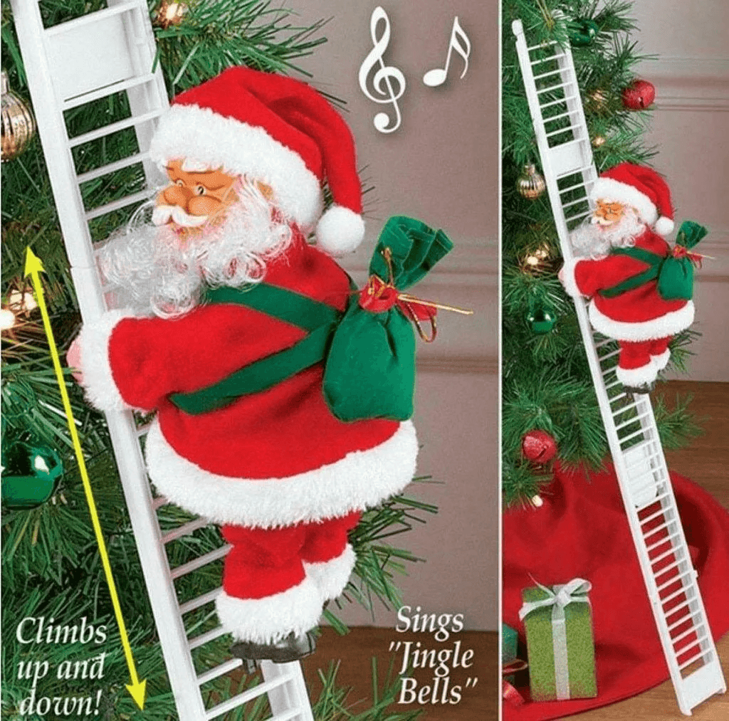 Christmas Music Santa Claus Electric Climbing Xmas Tree Decor Ornament - VirtuousWares:Global