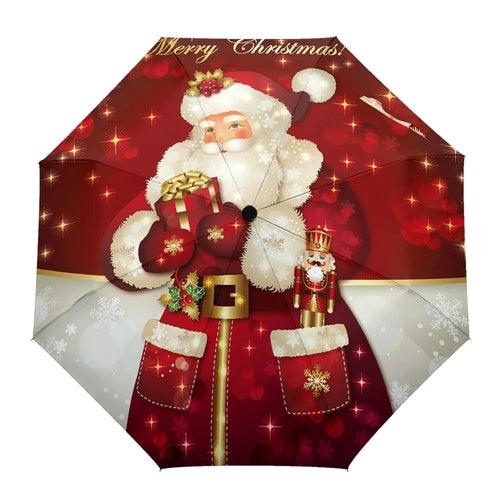 Christmas Santa Gift Automatic Umbrella for Rain and Sun Male Women - VirtuousWares:Global