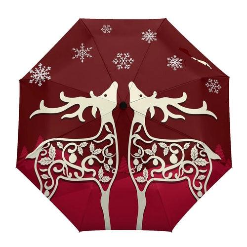 Christmas Santa Gift Automatic Umbrella for Rain and Sun Male Women - VirtuousWares:Global