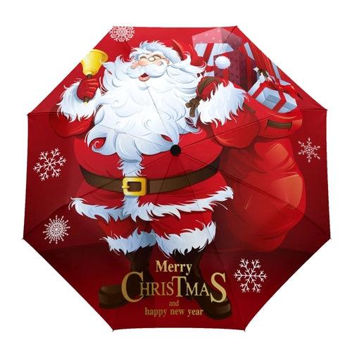 Christmas Santa Gift Automatic Umbrella for Rain and Sun Male Women - VirtuousWares:Global