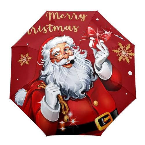 Christmas Santa Gift Automatic Umbrella for Rain and Sun Male Women - VirtuousWares:Global