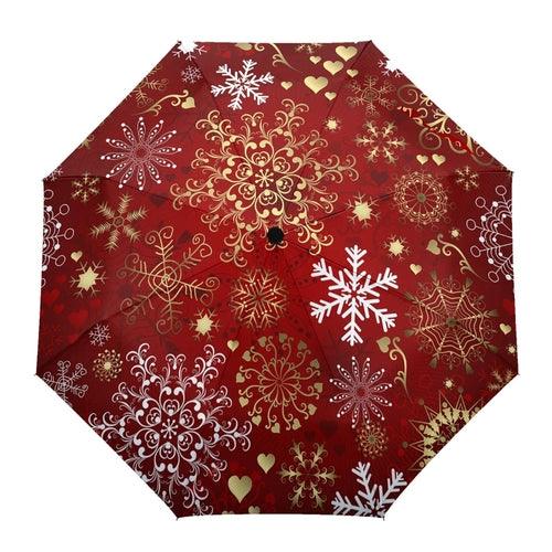 Christmas Santa Gift Automatic Umbrella for Rain and Sun Male Women - VirtuousWares:Global