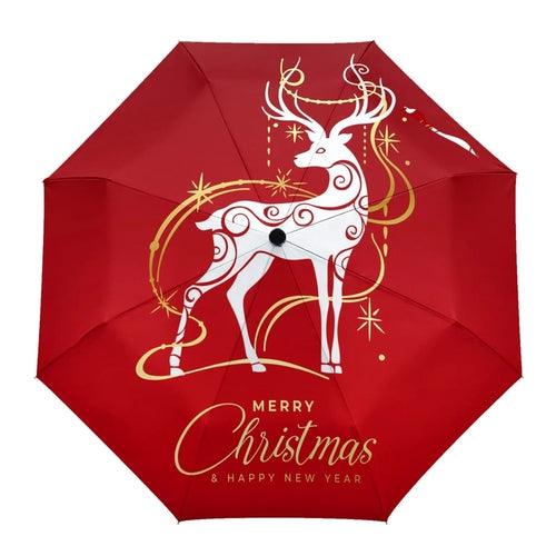 Christmas Santa Gift Automatic Umbrella for Rain and Sun Male Women - VirtuousWares:Global