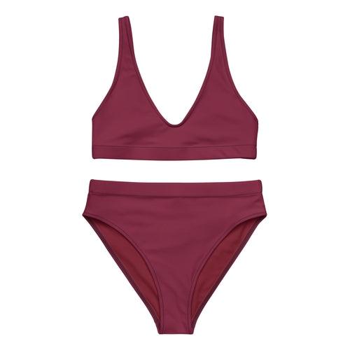 Claret ruby red Recycled sport bikini set - VirtuousWares:Global