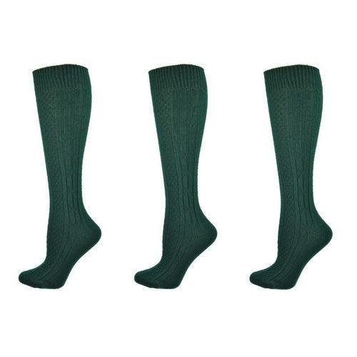 Classic Cable Knit Acrylic Knee High Socks 3 Pair Pack - VirtuousWares:Global