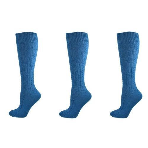 Classic Cable Knit Acrylic Knee High Socks 3 Pair Pack - VirtuousWares:Global