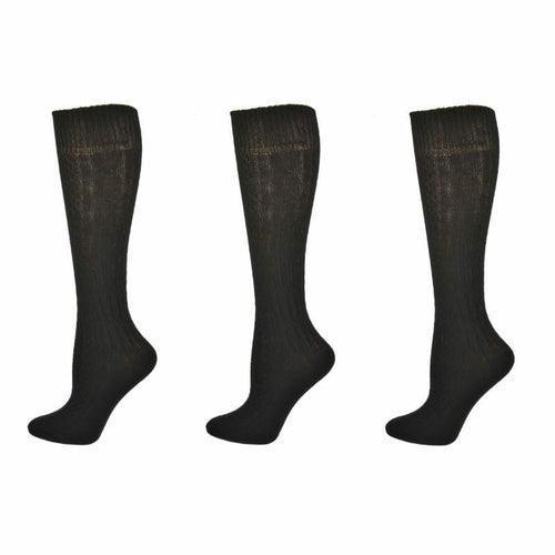 Classic Cable Knit Acrylic Knee High Socks 3 Pair Pack - VirtuousWares:Global