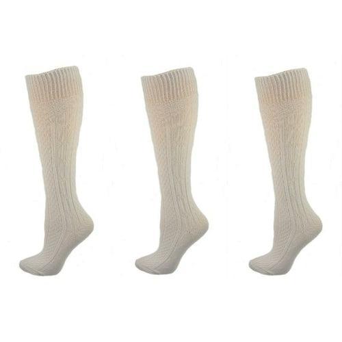 Classic Cable Knit Acrylic Knee High Socks 3 Pair Pack - VirtuousWares:Global