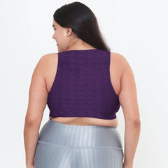 Classic Performance Bra Top - Eggplant Links Pattern - VirtuousWares:Global