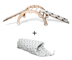 Climbing Arch with Ladder and Rockwall Ramp with White Pillow - VirtuousWares:Global
