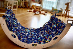 Climbing Arch with Ladder and Rockwall Ramp with White Pillow - VirtuousWares:Global