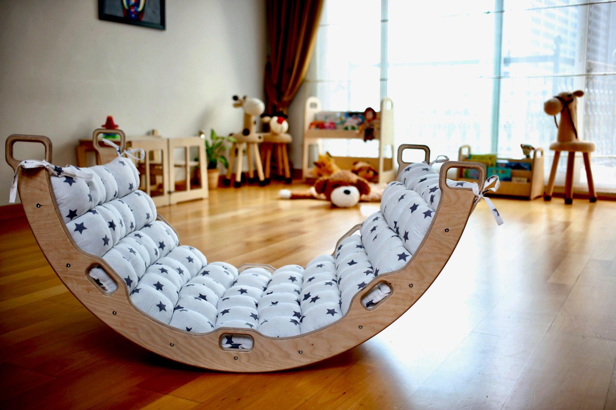 Climbing Arch with Ladder and Rockwall Ramp with White Pillow - VirtuousWares:Global