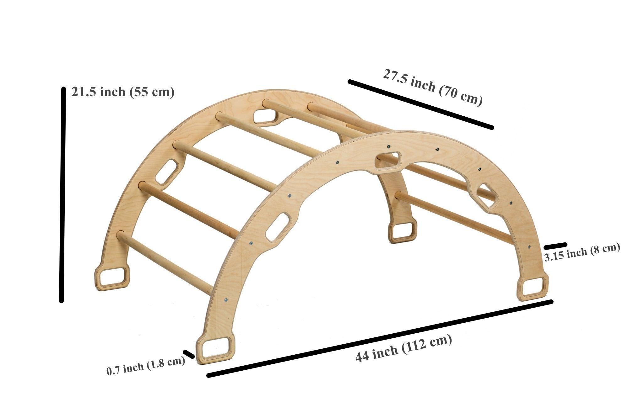 Climbing Arch with Ladder and Rockwall Ramp with White Pillow - VirtuousWares:Global