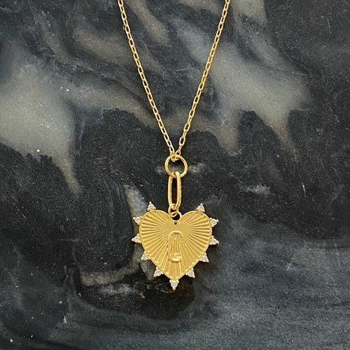 Clip Hanging Initial Heart Necklace - VirtuousWares:Global