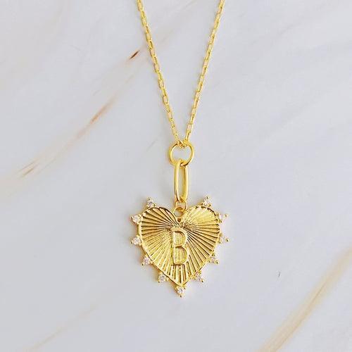 Clip Hanging Initial Heart Necklace - VirtuousWares:Global