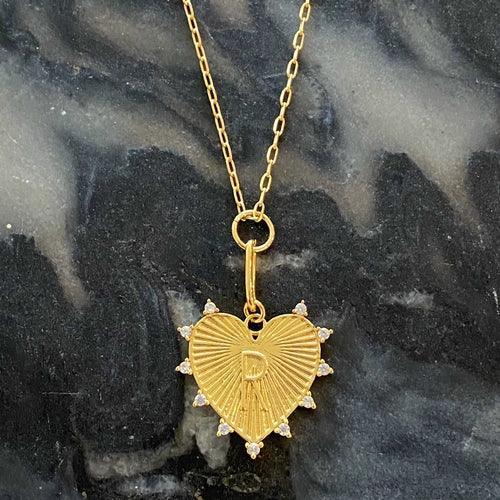 Clip Hanging Initial Heart Necklace - VirtuousWares:Global