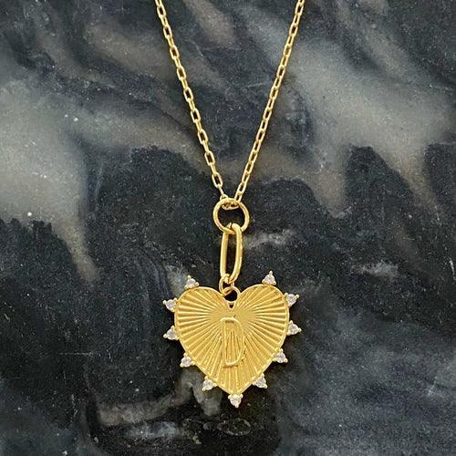 Clip Hanging Initial Heart Necklace - VirtuousWares:Global