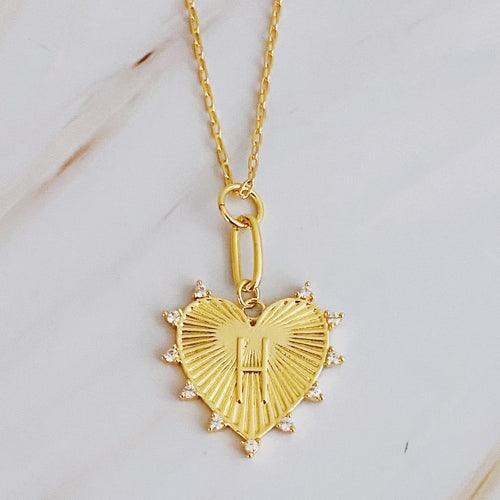 Clip Hanging Initial Heart Necklace - VirtuousWares:Global
