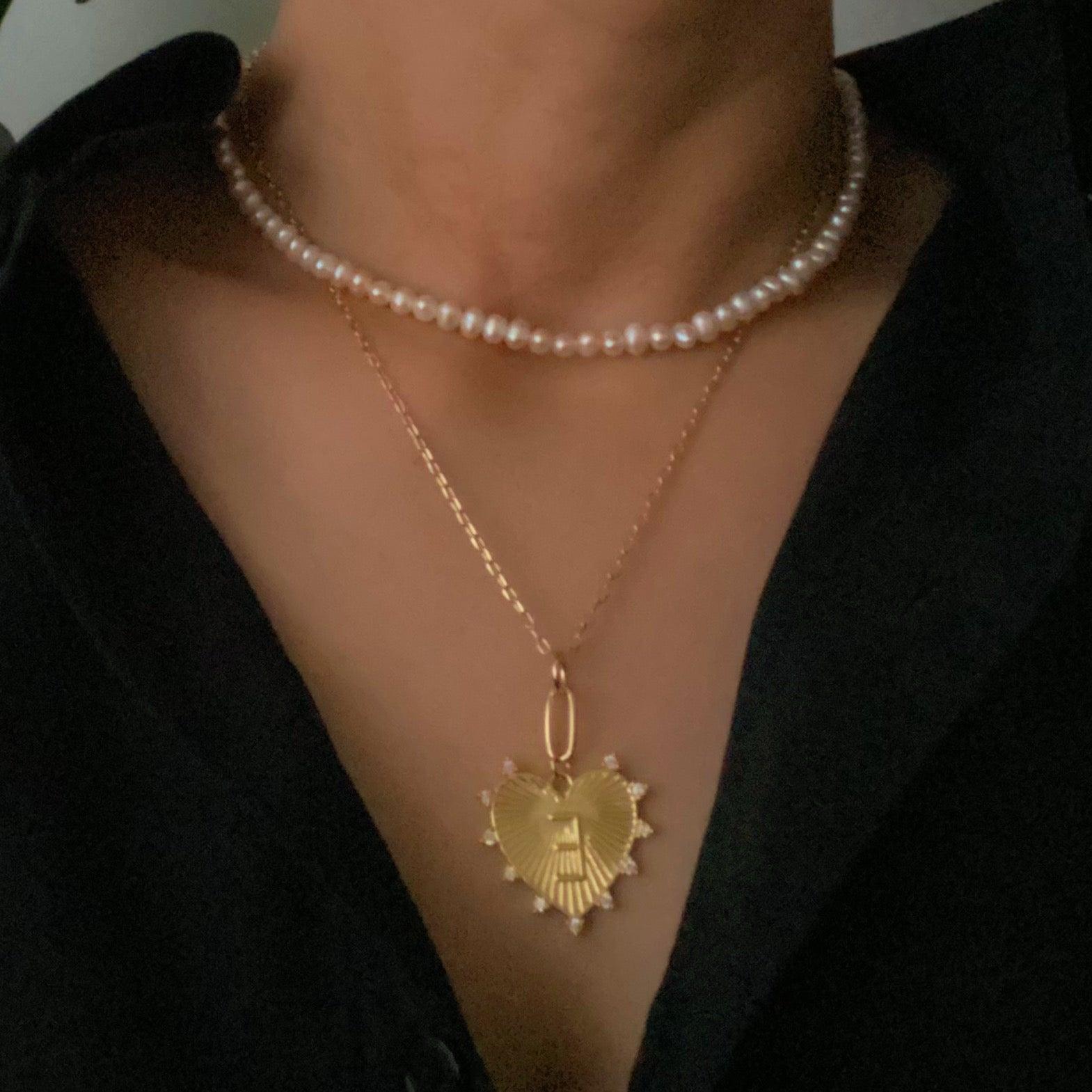 Clip Hanging Initial Heart Necklace - VirtuousWares:Global