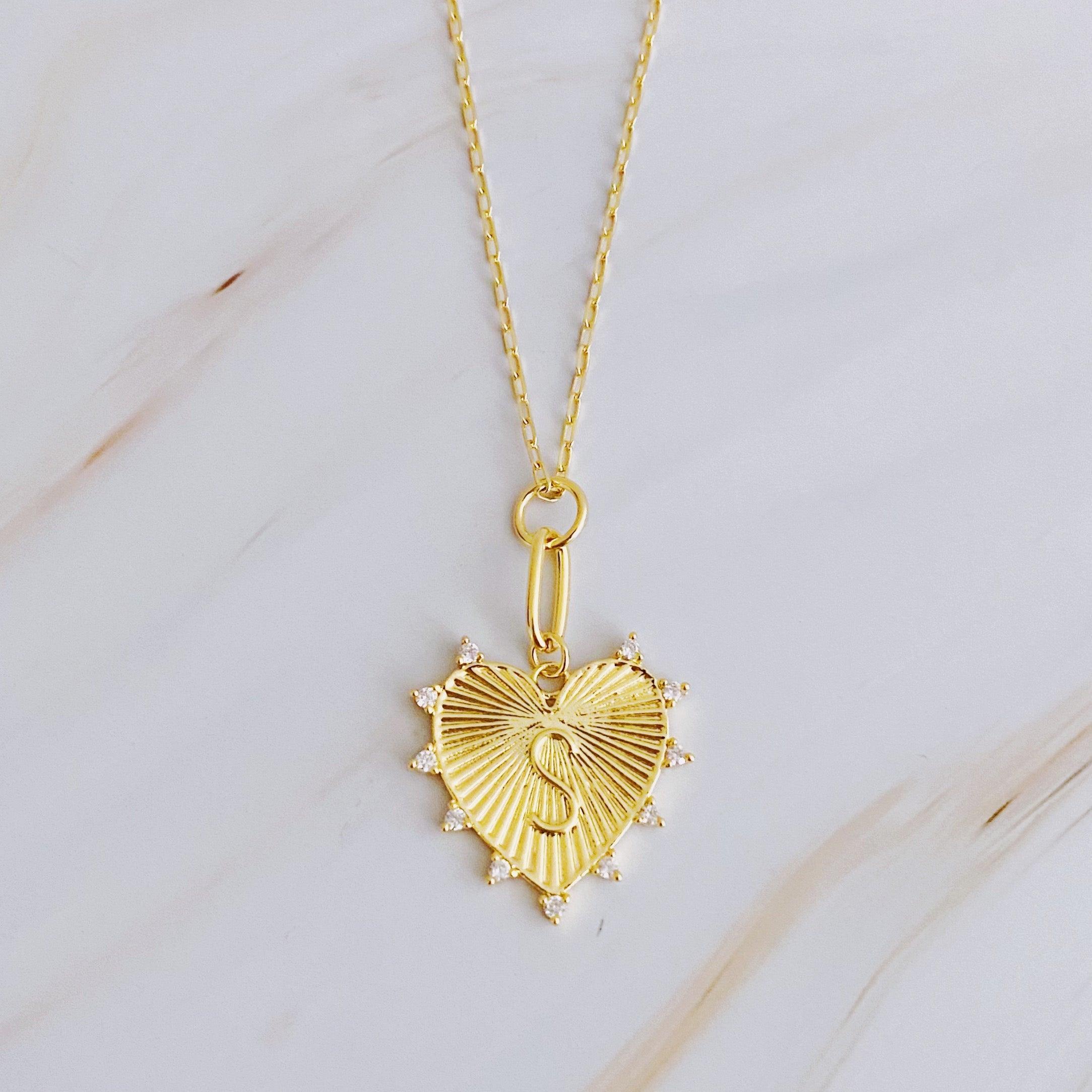 Clip Hanging Initial Heart Necklace - VirtuousWares:Global