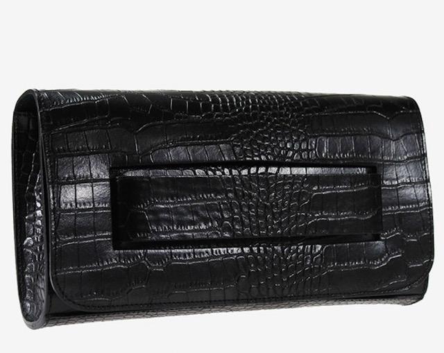 Clutch - Leather Croc Print with Hand Strap - VirtuousWares:Global