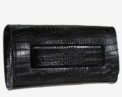 Clutch - Leather Croc Print with Hand Strap - VirtuousWares:Global